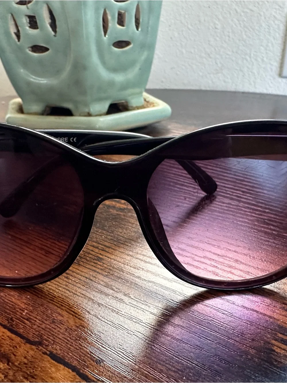 Nanette Lepore Black Frame Sunglasses with Gradient Purple Lenses - Women